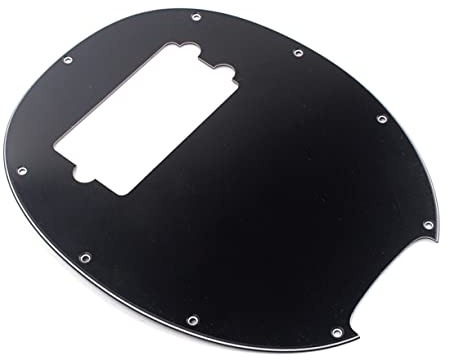 Mm Style Bass Schlagbrett 4-lagig mit 9 Schraublöchern Schwarz | Abs und Edelstahl, Thermostabil und Kratzfest, Ersatzteil für Selbstgemacht Projekte, für Music Man E-gitarre