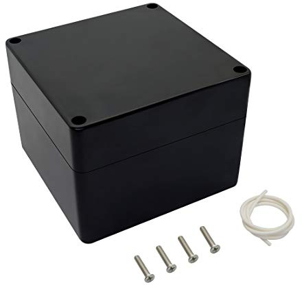 LeMotech Projektlåda ABS plast fördelningsbox IP65 vattentät elektriska lådor, universellt hölje svart ytterstorlek 120 x 120 x 90 mm (1 st.)