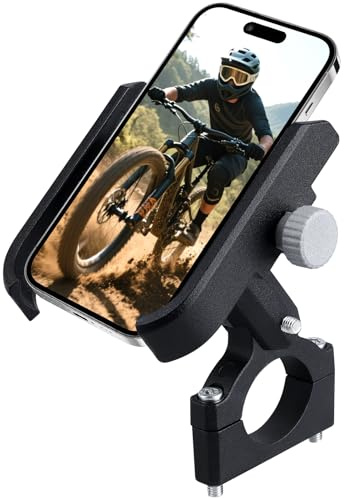 Yerbay Soporte Móvil Bicicleta, Soporte Móvil Moto aleación de Aluminio [Resistente y Anti-Vibración], para iPhone 15 14 13 12 11 Pro MAX Plus Mini, Huawei, Samsung, ''4.8-6.8'' Pulgadas Smartphone