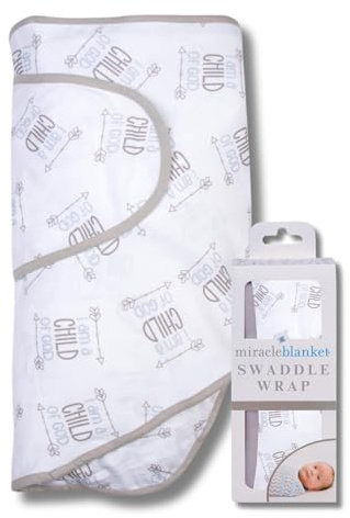 Miracle Blanket Swaddle Wrap – Help Your Newborn Sleep Longer – Soft & Secure Sleep Sack for Infants – Easy-to-Use Swaddling Blanket for a Calm Baby (Child of God)