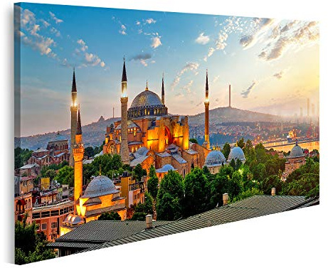 islandburner Bild auf Leinwand Blick Auf Ayasofya Museum Stadtbild Istanbul Sonnenaufgang Türkei Bilder Wandbilder Poster
