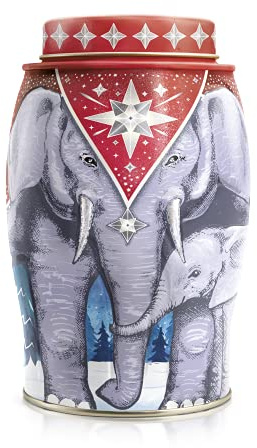 Williamson Tea Elephant Winter Star Caddy Containing Earl Grey Tea Bags - 100g - 40 Individual Tea Bags - Earl Grey Tea Gift