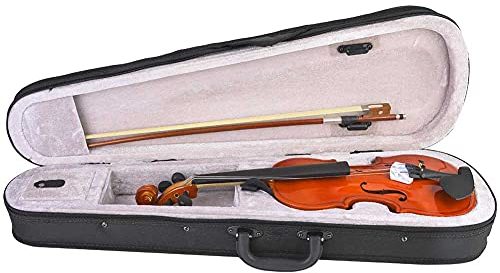 Handgefertigte Akustische Violine, Kinder Erwachsene Anfänger Violinen Kit Schönes Retro European Style 1/2 1/4 Student Violin Set mit Bogen, Kolophonium und Tragbarer Tasche, für(1/4)