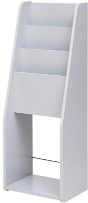 Iris Ohyama, Tür - Zeitschriften, Broschüren, Magazin, Präsentationsständer, Bücherständer,3 Fächer, Design, Mehrfachnutzen, Büro, Eingang, Wohnzimmer, Schlafzimmer - Magazine Rack Slim MR-S - Grau