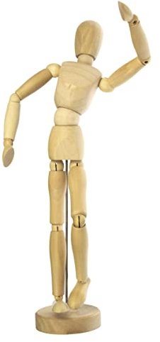 Kangaro Gliederpuppe - 30cm - Flexibler Mannequin, Holzpuppe aus Buxusholz