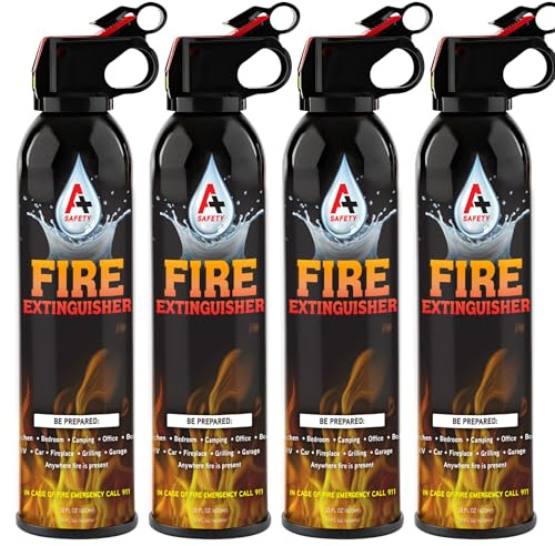 Emergency Fire Extinguisher (2-Pack) – Portable & Compact for Home, Car, Kitchen, Garage, Campfire – Fights Electrical, Fabric & Grease Fires – Non-Toxic, Easy to Use – Wall Mount Included