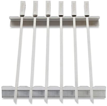 Tower Outdoor Living 6 Piece Skewer Set with Handles and Stand, Collapsible, Stainless Steel, T932013