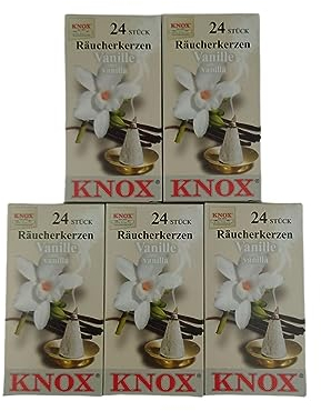 Set 5 x24 Räucherkerzen Knox (Größe M) Weihnachtliche Gewürze/Mischungen/Klassisch Herb/Exotisch (Vanille 013230)