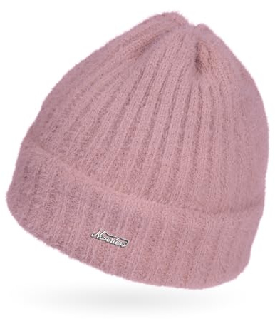 Neverless® Damen Mütze Herbst Strick-Beanie ungefüttert mit Umschlag einfarbig Uni
