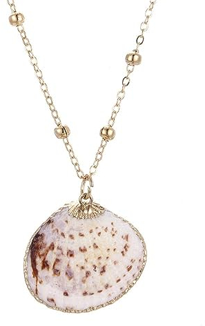 FUSHENGTER Halskette Herren Pulloverkette Damen Anhänger Frauen Männer Bohemian Natürliche Kauri Muschel Anhänger Halskette Muschel Kette Halskette Mode Sommer Strand Frauen Mädchen Gesch