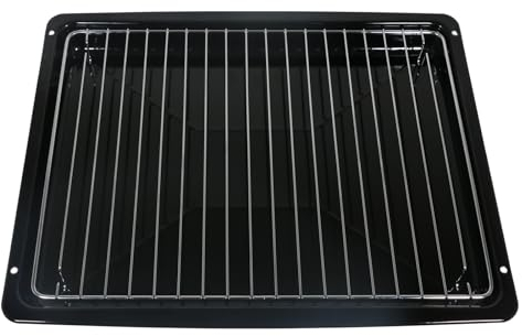 SPARES2GO Universal Abtropfpfanne Backblech Bräter Ofen Herd (462 mm x 372 mm) + Rost-Einsatz