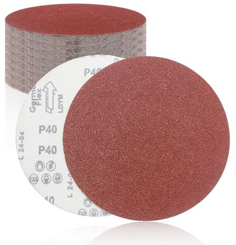 SenmaiTools 30 Stück Schleifpapier 250mm Klett, Schleifscheiben 6 x 40 60 80 120 180 Körnung, 250 mm Schleifscheibe Klett für Tellerschleifer