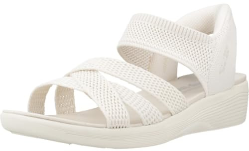 Skechers Women's Summer Cove Breeze By Thong Sandal, Off-White, 5 UK