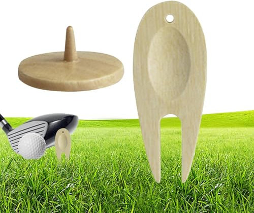 Euyehn Pitchgabel Reparaturwerkzeug - Rutschfester Golf Pitchgabel - Leichtes Golfzubehör, stabiles kleines Golf Pitchgabel mit Ballmarker für Urlaub, Vatertag