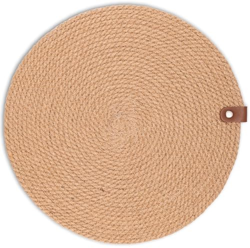 Decorasian Platzset rund Juteseil – Platzsets BZW. Untersetzer für Teller – Dekorative Tischsets & schützende Unterlage für Ihren Tisch - D = 30cm, 8 Stück