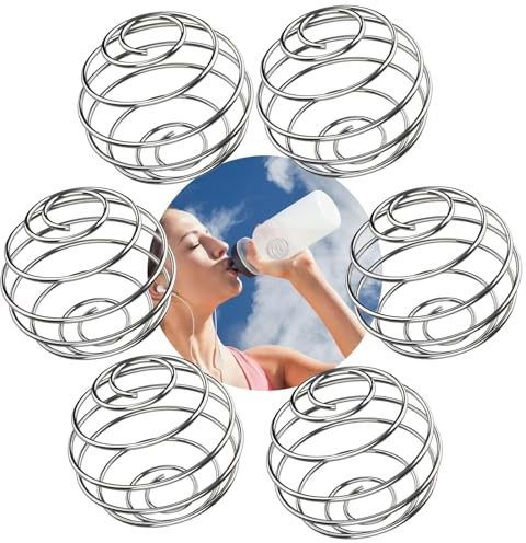 Amazleer 6 Pcs Edelstahl Protein Shaker Frühling Kugeltyp Blender Metall Shaker Ball Sport und Fitness für Protein Gemischte Getränke