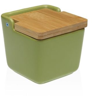 Salero con Tapa Versa Verde Cerámica 8,8 x 8,5 x 8,8 cm - Marca: Versa - EAN: 8420327567789