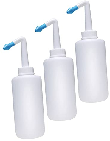 Nasenspülflaschen für Nase, 300ml Kunststoff Weiß | Portable Reinigung gegen Sekrete, Leicht zu Tragen, für Sanfte Pflege im Haushalt, 3 Stück
