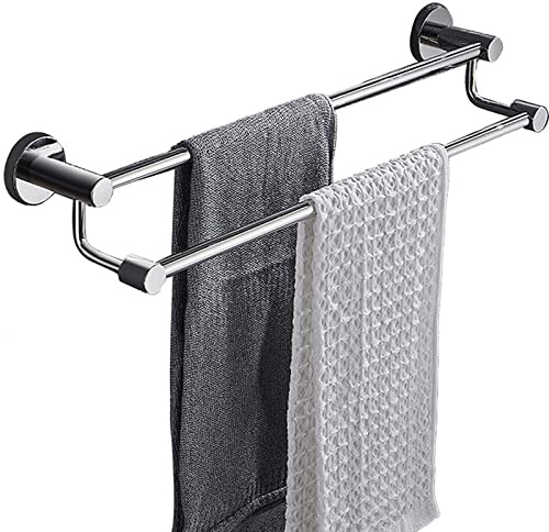 HLRTBCN Handtuchschienenstange, Edelstähle Doppelhandtuchhalter Wand Handtuchstange, Lange 80 cm 90 cm 100 cm 110 cm 120 cm Handtuchpolierabschluss (Größe: 30 cm) Aqiong