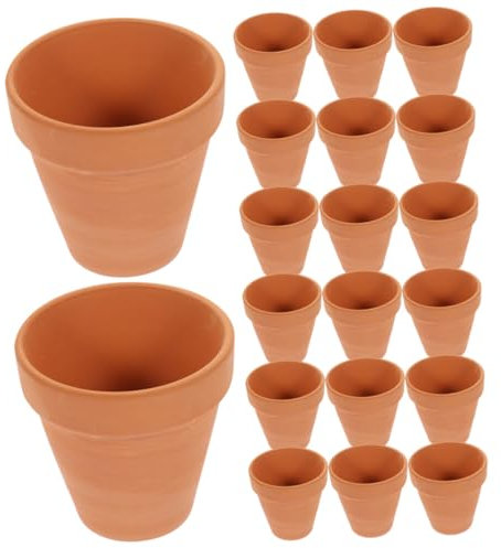 TOYANDONA 20pezzi Vasi in Terracotta Mini Vasi per Piante Grasse in Ceramica Rossa Piccoli da Fiori per Interni ed Esterni con Drenaggio