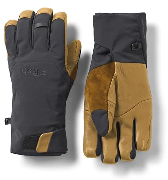 Rab Guide GTX Gloves - Waterproof Breathable Gore-Tex Insulated Glove for Skiing & Mountaineering - Black/Tan - Large