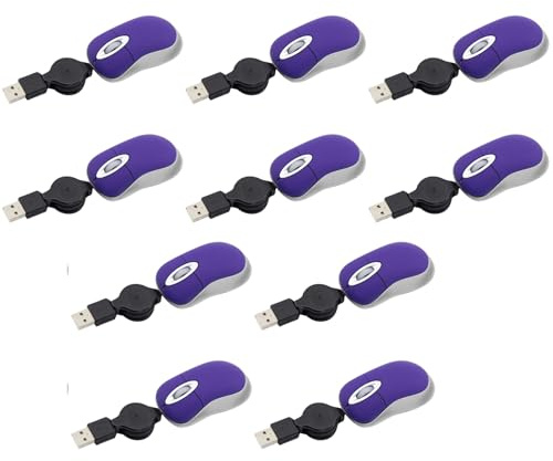 Mocturnity 10X Mini USB Souris Filaire RéTractable Petite Petite Souris 1600 DPI Optique Compact Voyage Souris pour 98 2000 XP Vista Version