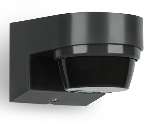SEBSON Rilevatore di Movimento Esterno IP65, Montaggio a Parete, Programmabile, Sensore Movimento PIR 240°, Portata 8-14m (Regolabile), Adatto a LED