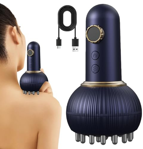 Meridian Massage Brush – Electric Cordless Body Massager for Neck, Shoulder, Back & Belly | Gua Sha Tool with Heat & Lympĥ draináge for Cellulite & Muscle Relaxation