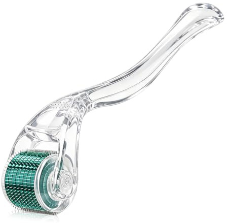 MUNZE Rouleaux Pour Le Visage, Derma Roller 0,5 Mm Avec 540 Micro-Aiguilles, Pour Régénération De La Peau, Vert, Dimensions 12X3X4 Cm, Pour Massage Visage