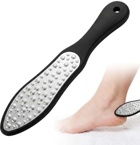 Double-Sided Stainless Steel Foot File for Callus Remover - Highly Effective Hard and Dead Skin Remover for Cracked Heels and Dry Skin, Professional Pedicure Tool