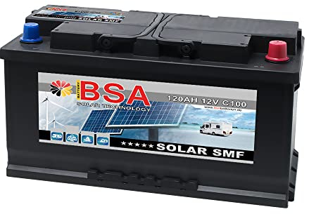 BSA Solar SMF 120AH 12V Solarbatterie Wohnmobil Versorgungsbatterie Batterie ersetzt 100Ah 110Ah