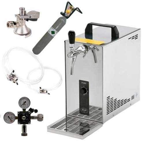 GASTROBEDARF WESTERBARKEY Zapfanlage Trockenkühler Edelstahl 35l/h Komplettset 500g Co², Uhr, Schläuche Keg