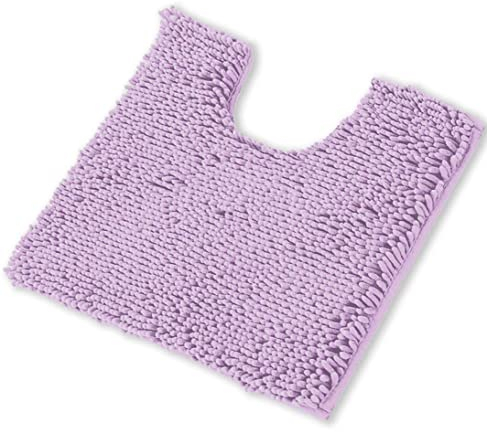 LuxKosox Luxus Shaggy WC-Vorleger U-Form Kontur Teppiche für Bad, weich und bequem, maximale Saugfähigkeit, trocknet schnell, rutschfest, maschinenwaschbar 20 x 20 lavendel
