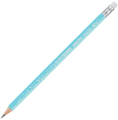 Maped 851730 - Crayons Graphite HB #2 Black’Peps Pastel - Crayons à Papier en Bois Pastel avec Gomme - Forme Triangulaire Ergonomique, Multicolore, Boîte de 12 Crayons Papier HB n°2