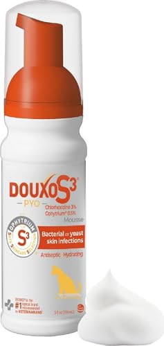 Douxo S3 Pyo Mousse, Contains 3% Chlorhexidine & 0.5% Ophytrium, Antiseptic & Hydrating, for Bacterial or Yeast Skin Infections, for Dogs, 5 fl. oz. (150mL)