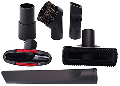 Hoobao 6 Pezzi Tool Nozzle Kit Aspirapolvere Spazzola, Spazzola Aspiratore, Strumenti per Crevasse e Pulizia (Nero)
