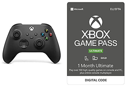 Xbox Wireless Controller Carbon Black & Game Pass Ultimate | 1 Monate Mitgliedschaft | Win 10 PC - Download Code