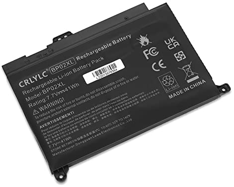 CRLYLC 7.7V 41Wh BP02XL 849909-850 Batteria per Portatile HP Pavilion Notebook PC 15 15-AU000 15-AU010WM 15-AU018WM 15-AU020WM 15-AU062NR 15-AU123CL 15z-AW000 TPN-Q172 849569-421 849569-542 HSTNN-LB7H