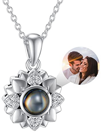 Dorunmo 925 Sterling Silber Personalisierte Foto ich liebe dich Halskette 100 Sprachen Projektion Anhänger Schmuck Geschenk für Mutter Frauen Frau Muttertag Halskette