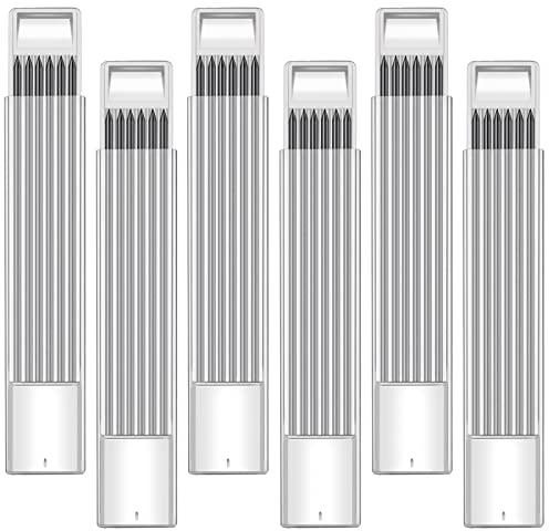 36 Stück 2,8mm Bleistiftminen, Tischler Bleistift Ersatzminen, Minen für Druckbleistifte, Baustellen Bleistift für Bohrlochmarker auf Holz, Metall, Betonfliesen(Schwarz)