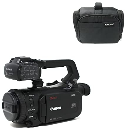 KamKorda Camera Bag + XA70 Professional UHD 4K Camcorder with Dual-Pixel Autofocus, 1 CMOS Sensor, DIG!C DV 6 Processor, Up to UHD 4K30 Video Recording + 2 Year Warranty