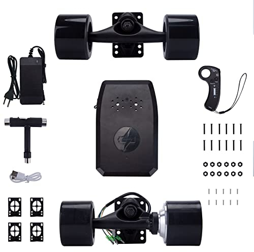 FATOX Skateboard Elektro DIY-Modifikationskit, 25KM/H Einzelantrieb Elektro Bürstenloser Offroad E Longboard Bausatz mit Fernsteuerung, Einstiegs Skateboard Modifikationen (ohne Board)
