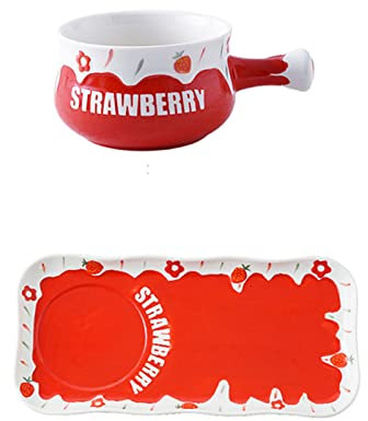 Ciotola for cereali, scodella for zuppa, scodella for il tè, set for la colazione con manico, piatto in ceramica da 23 once Ciotole for zuppa di cipolle francesi Set di stoviglie individuali for zuppa