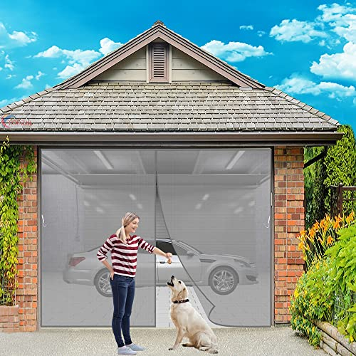 Magnet Fliegengitter Tür, 300x200cm Insektenschutz Tür mit Klettband, Hände frei, für Balkontür,Wohnzimmer,Terrassentür,Bildschirmtür mit Rissbeständigkeit - Grau Z