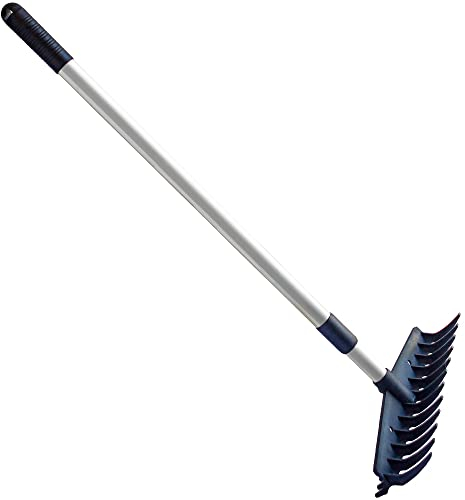 Darlac Double Sided Garden Rake with Telescopic Handle – Heavy Duty Rake with Long Teeth for Leaves, Loosening Soil and Short Tines Preparing Soil For Sowing and Planting