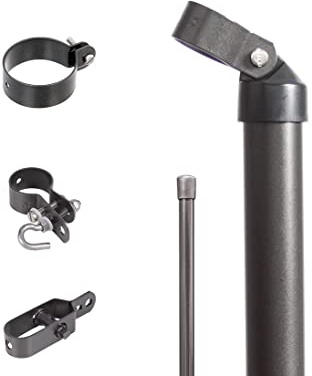 Alberts 634353 Zaunanschluss-Set Wellengittertor an Maschendrahtzaun | Set,2s | zinkphosphatiert anthrazit-metallic | zum Einbetonieren | Torpfosten-Ø: 60 mm | Zaunhöhe: 800 mm