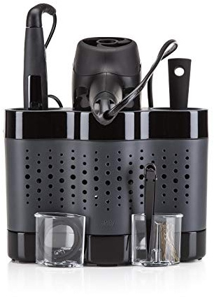 Minky Styling Dock - Silicone Mat Hair Tool Storage, Multipurpose Hair Dryer Holder, Bathroom Organiser Storage, Heat Resistant, Portable, Cable Management, Choice of Colours (Grey)