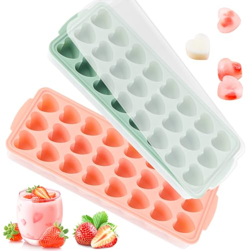 Herz Eiswürfelform Silikonform,2 Stück Eiswürfelbehälter Herzform Silikonform Eiswürfel,Eiswürfelbehälter Silikon für Bier, Cocktails, Whisky,Soda,Wasser, Schokolade