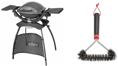 WEBER Barbecue électrique Weber Q 1400 Stand Electric Grill & 12 Three-Sided Grill Brush