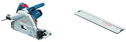 Bosch Professional Tauchsäge GKT 55 GCE (1.400 Watt, inkl. Kreissägeblatt Best for Wood, 165 mm Sägeblattdurchesser, Innensechskantschlüssel, im Karton) + Führungsschiene FSN 1100 (1,10 m Länge)